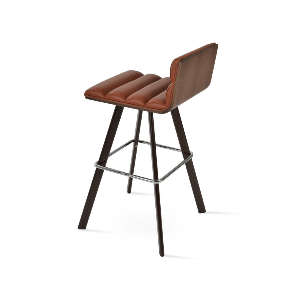 Soho Concept Corona Sword Barstools & Counterstools - Stylish Walnut Design With Comfortable Leatherette Upholstery Walnut  Soho-concept-dining-chair-11145