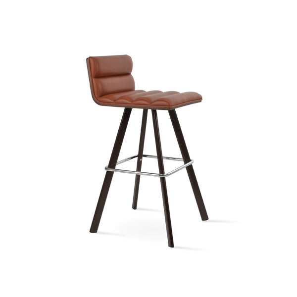 Soho Concept Corona Wood Upholstered Barstools & Counterstools - Premium Leatherette, 2-year Guarantee, Stylish Design Walnut  Soho-concept-dining-chair-07679