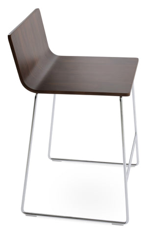 Soho Concept Corona Wire Barstools & Counterstools – Stylish Plywood Seats With Removable Camira Wool Pads, 10-year Guarantee! Walnut,Chrome  Soho-concept-dining-chair-11156