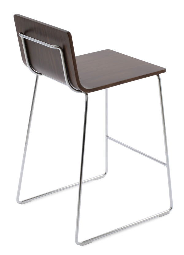 Soho Concept Corona Wire Barstools & Counterstools – Stylish Plywood Seats With Removable Camira Wool Pads, 10-year Guarantee! Walnut,Chrome  Soho-concept-dining-chair-07688