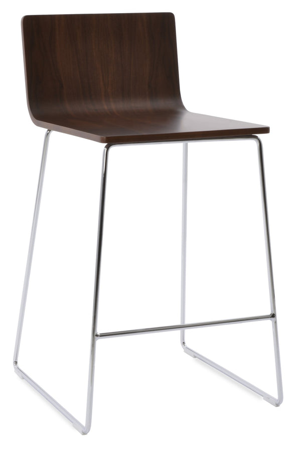 Soho Concept Corona Wire Barstools & Counterstools – Stylish Plywood Seats With Removable Camira Wool Pads, 10-year Guarantee! Walnut,Chrome  Soho-concept-dining-chair-06657