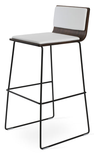 Soho Concept Corona Wire Barstools & Counterstools - Sleek Plywood Seats With Removable Pads In Gold & Walnut Black,Walnut,White  Soho-concept-dining-chair-11160