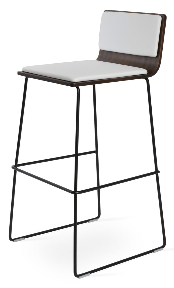 Soho Concept Corona Wire Barstools & Counterstools - Sleek Plywood Seats With Removable Pads In Gold & Walnut Black,Walnut,White  Soho-concept-dining-chair-11160