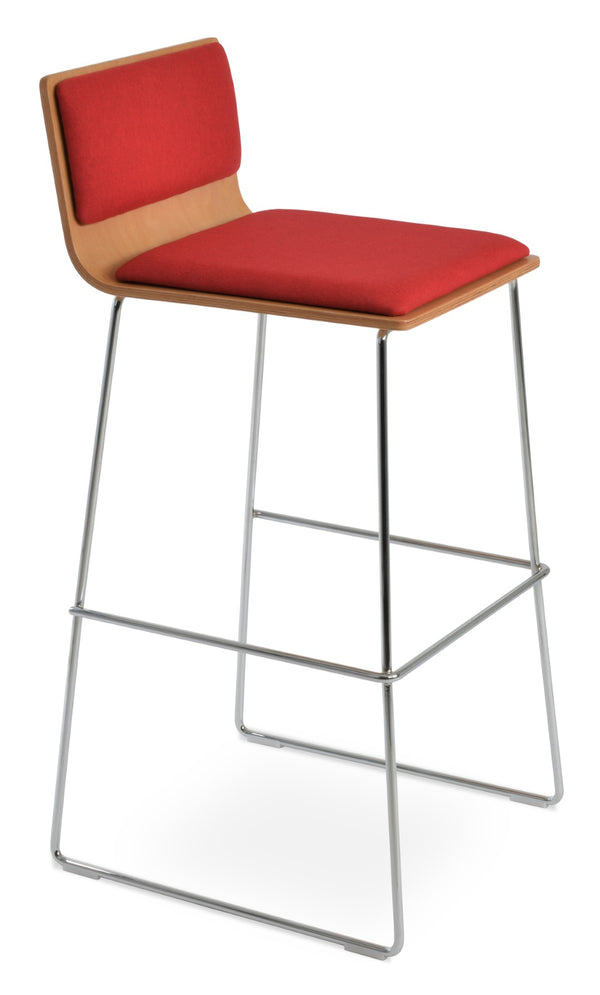 Soho Concept Corona Wire Barstools & Counterstools – Stylish Plywood Seat, Comfort Upholstery, 10-year Guarantee Red,Chrome  Soho-concept-dining-chair-11161
