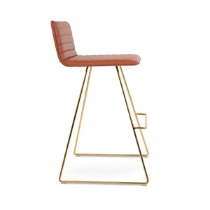 Soho Concept Corona Upholstered Barstools & Counterstools - Soft Leatherette, Stylish Chrome Base, 2-year Warranty Gold  Soho-concept-dining-chair-06658