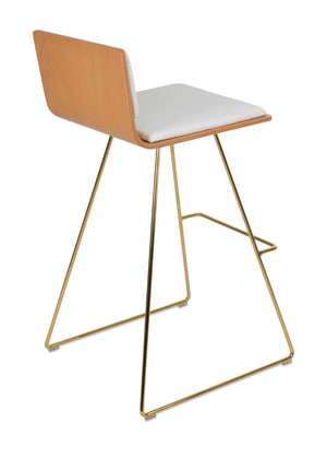 Soho Concept Corona Upholstered Barstools & Counterstools - Soft Leatherette, Stylish Chrome Base, 2-year Warranty Gold,Natural,White  Soho-concept-dining-chair-11158