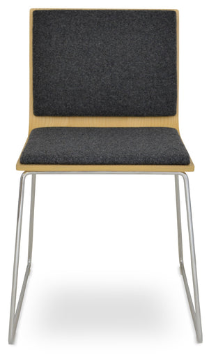 Soho Concept Corona Plywood Bar-counter Dining Chair With Removable Camira Blazer Wool Pad - 10 Year Guarantee! Chrome,Ash,Dark Grey  Soho-concept-dining-chair-01801