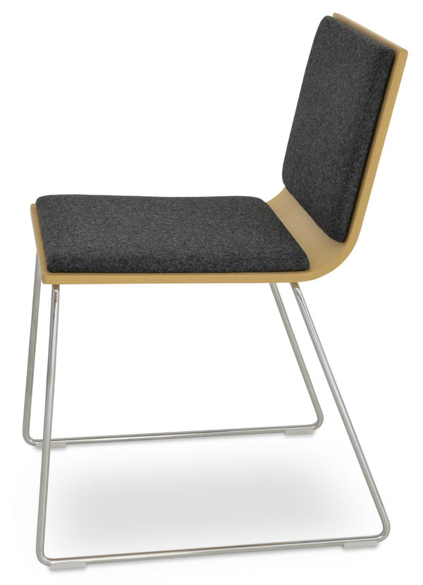 Soho Concept Corona Plywood Bar-counter Dining Chair With Removable Camira Blazer Wool Pad - 10 Year Guarantee! Chrome,Ash,Dark Grey  Soho-concept-dining-chair-01801