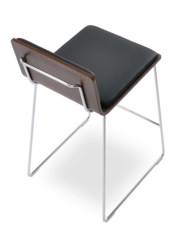 Soho Concept Corona Wire Barstools & Counterstools - Sleek Plywood Seats With Removable Pads In Gold & Walnut Walnut,Black  Soho-concept-dining-chair-11186