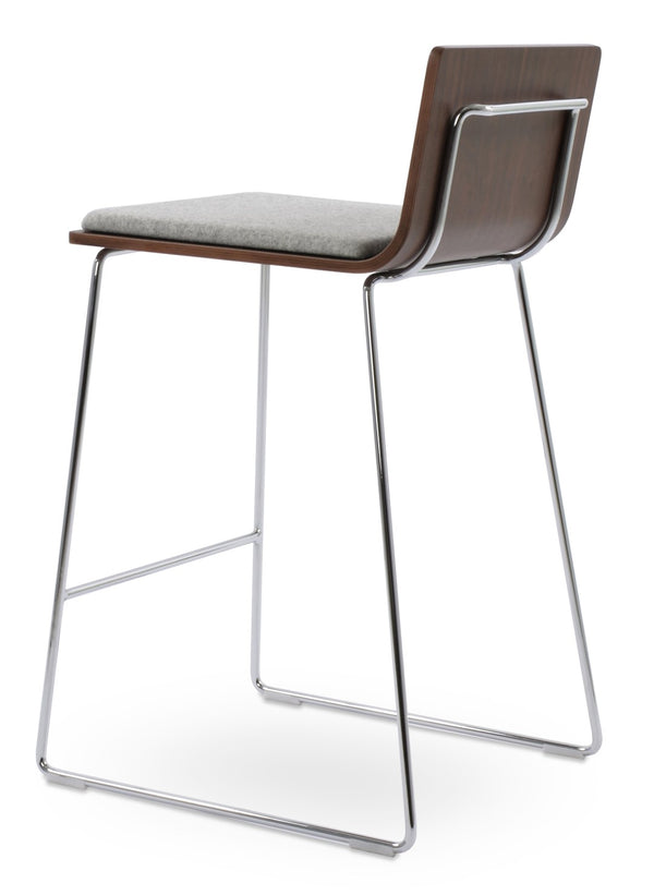Soho Concept Corona Wire Barstools & Counterstools – Stylish Plywood Seats With Removable Camira Wool Pads, 10-year Guarantee! Walnut,Silver  Soho-concept-dining-chair-11181
