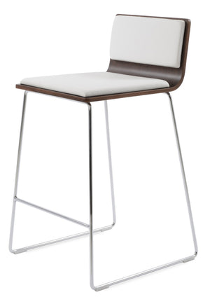 Soho Concept Corona Wire Barstools & Counterstools With Plush Leatherette Upholstery - Stylish Comfort & Durability Walnut,White  Soho-concept-dining-chair-11185