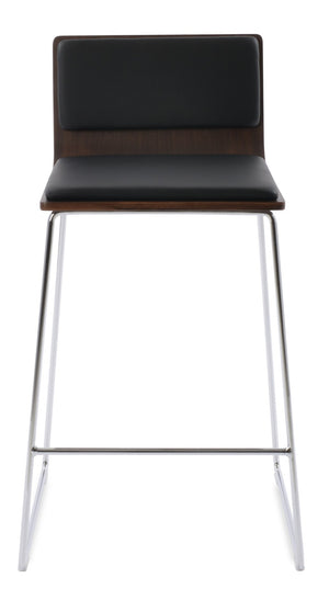 Soho Concept Corona Wire Barstools & Counterstools With Plywood Seat, Removable Camira Fabric Pad, Walnut Finish Walnut,Black  Soho-concept-dining-chair-11183