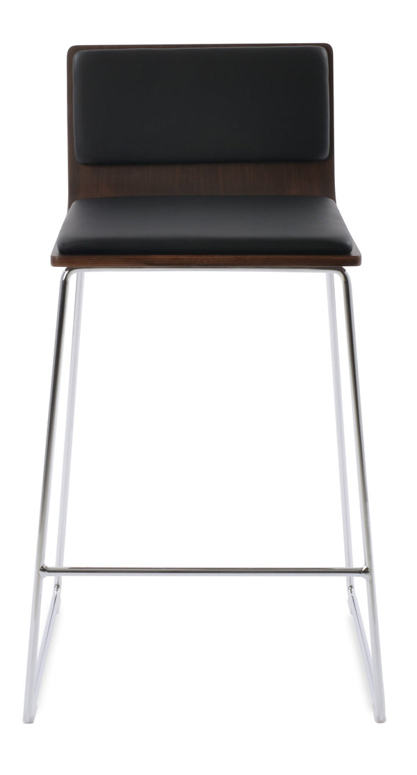 Soho Concept Corona Wire Barstools & Counterstools With Plywood Seat, Removable Camira Fabric Pad, Walnut Finish Walnut,Black  Soho-concept-dining-chair-11183