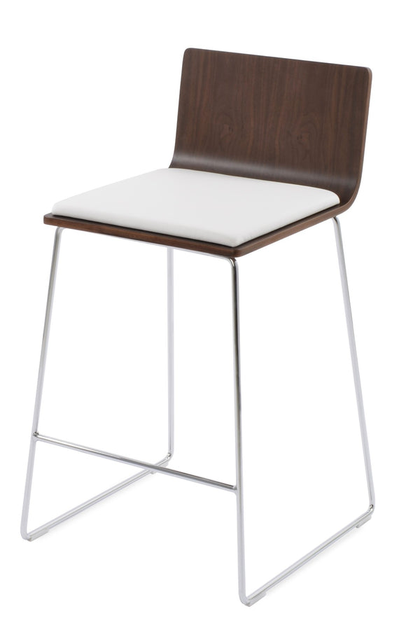 Soho Concept Corona Wire Barstools & Counterstools With Plush Leatherette Upholstery - Stylish Comfort & Durability Walnut,White  Soho-concept-dining-chair-11184