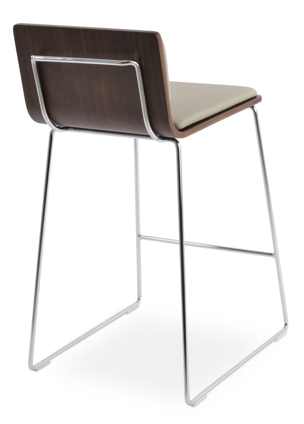 Soho Concept Corona Wire Barstools & Counterstools - Sleek Plywood Seats With Removable Pads In Gold & Walnut Walnut,Light Grey  Soho-concept-dining-chair-07695