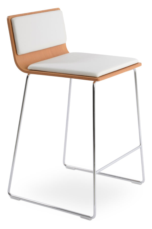 Soho Concept Corona Wire Barstools & Counterstools - Sleek Plywood Seats With Removable Pads In Gold & Walnut White  Soho-concept-dining-chair-11172