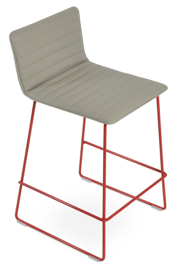 Soho Concept Corona Upholstered Barstools & Counterstools - Soft Leatherette, Stylish Chrome Base, 2-year Warranty Red,Light Grey  Soho-concept-dining-chair-11187