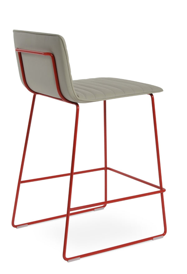 Soho Concept Corona Upholstered Barstools & Counterstools - Soft Leatherette, Stylish Chrome Base, 2-year Warranty Red,Light Grey  Soho-concept-dining-chair-06662