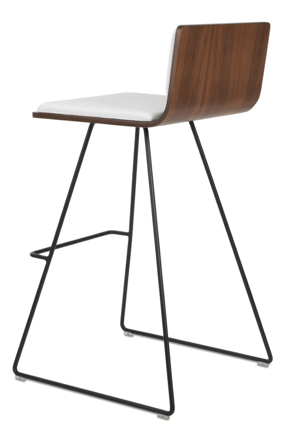 Soho Concept Corona Wire Barstools & Counterstools - Sleek Plywood Seats With Removable Pads In Gold & Walnut Black,Walnut,White  Soho-concept-dining-chair-11151