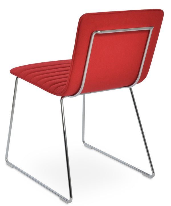Soho Concept Corona Wire Full Upholstered Dining Chair – Luxurious Boucle, Velvet, Nubuck Fabrics & 10-year Warranty Red,Chrome  Soho-concept-dining-chair-01811