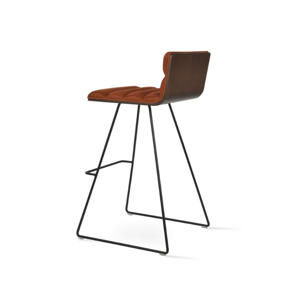 Soho Concept Corona Wire Barstools & Counterstools – Stylish Plywood Seat, Comfort Upholstery, 10-year Guarantee Black,Walnut  Soho-concept-dining-chair-11147