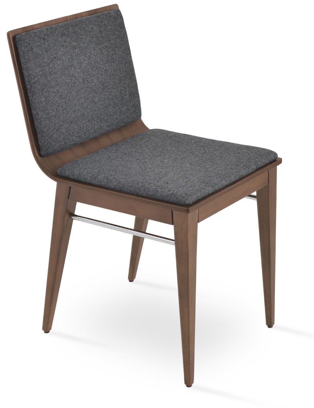 Soho Concept Corona Wood Dining Chair - Stylish Plywood Seat, Premium Fabric Options, 10-year Guarantee - Pad Ash Walnut,Dark Grey  Soho-concept-dining-chair-01830