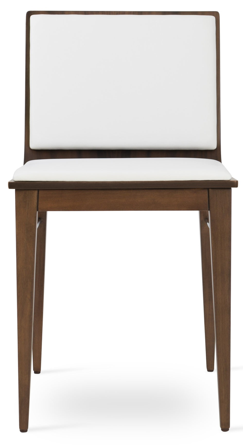Soho Concept Corona Wood Dining Chair With Plywood Seat And Removable Leatherette Pad In Walnut & White Finish Walnut,White  Soho-concept-dining-chair-01828