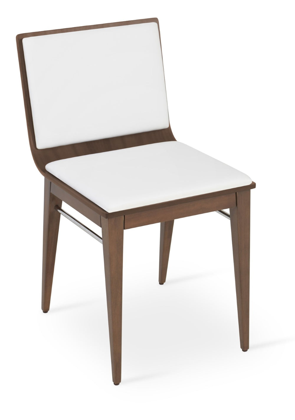 Soho Concept Corona Wood Dining Chair With Plywood Seat And Removable Leatherette Pad In Walnut & White Finish Walnut,White  Soho-concept-dining-chair-01828