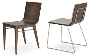 Soho Concept Corona Wood Dining Chair - Stylish Full Upholstery With 2-year Guarantee In Soft Black, Walnut & Gold Chrome  Soho-concept-dining-chair-01826