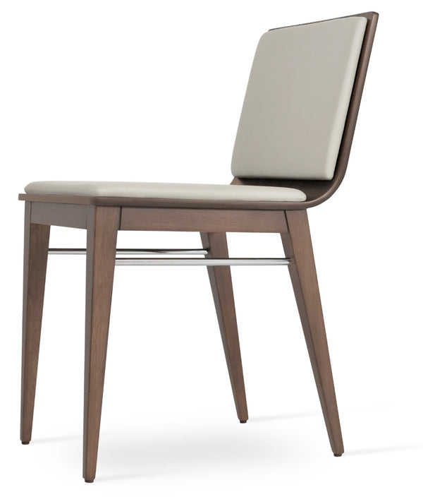 Soho Concept Corona Wood Dining Chair - Stylish Full Upholstery With 2-year Guarantee In Soft Black, Walnut & Gold Walnut,Light Grey  Soho-concept-dining-chair-01827