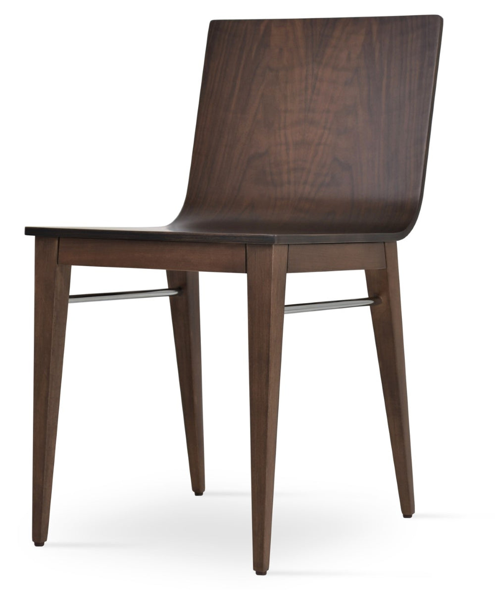 Soho Concept Corona Wood Dining Chair - Stylish Plywood Seat, Premium Fabric Options, 10-year Guarantee - Pad Ash Walnut,Dark Grey  Soho-concept-dining-chair-01830