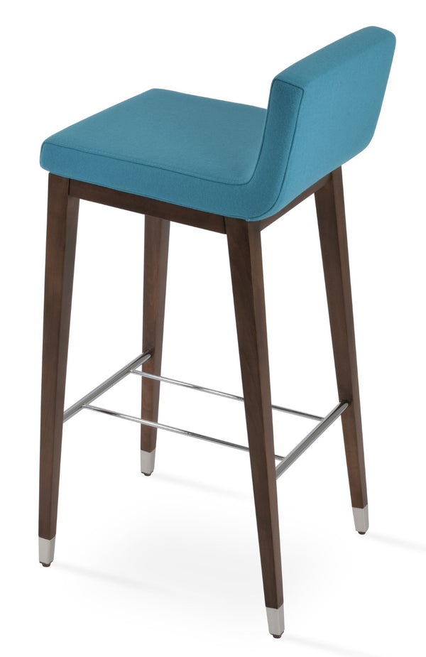 Soho Concept Corona Wood Barstools & Counterstools - Luxurious Camira Blazer Wool, 10-year Guarantee, Walnut Finish Walnut,Chrome,Turquoise  Soho-concept-dining-chair-11192