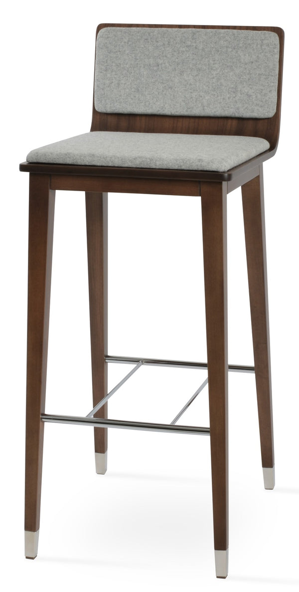 Soho Concept Corona Wood Barstools & Counterstools With Removable Camira Blazer Wool Pads – 10-year Warranty, Stylish Walnut,Chrome,Silver  Soho-concept-dining-chair-11197