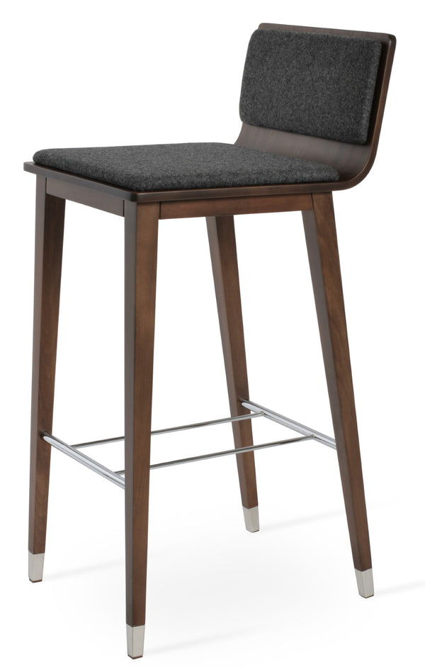 Soho Concept Corona Wood Barstools & Counterstools With Removable Camira Fabric Pads - 10-year Guarantee! Walnut,Chrome,Dark Grey  Soho-concept-dining-chair-11195