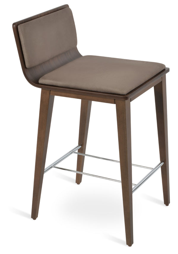 Soho Concept Corona Wood Barstools & Counterstools - Luxurious Upholstery, Solid Wood, 10-year Guarantee, Elegant Design Walnut  Soho-concept-dining-chair-07708