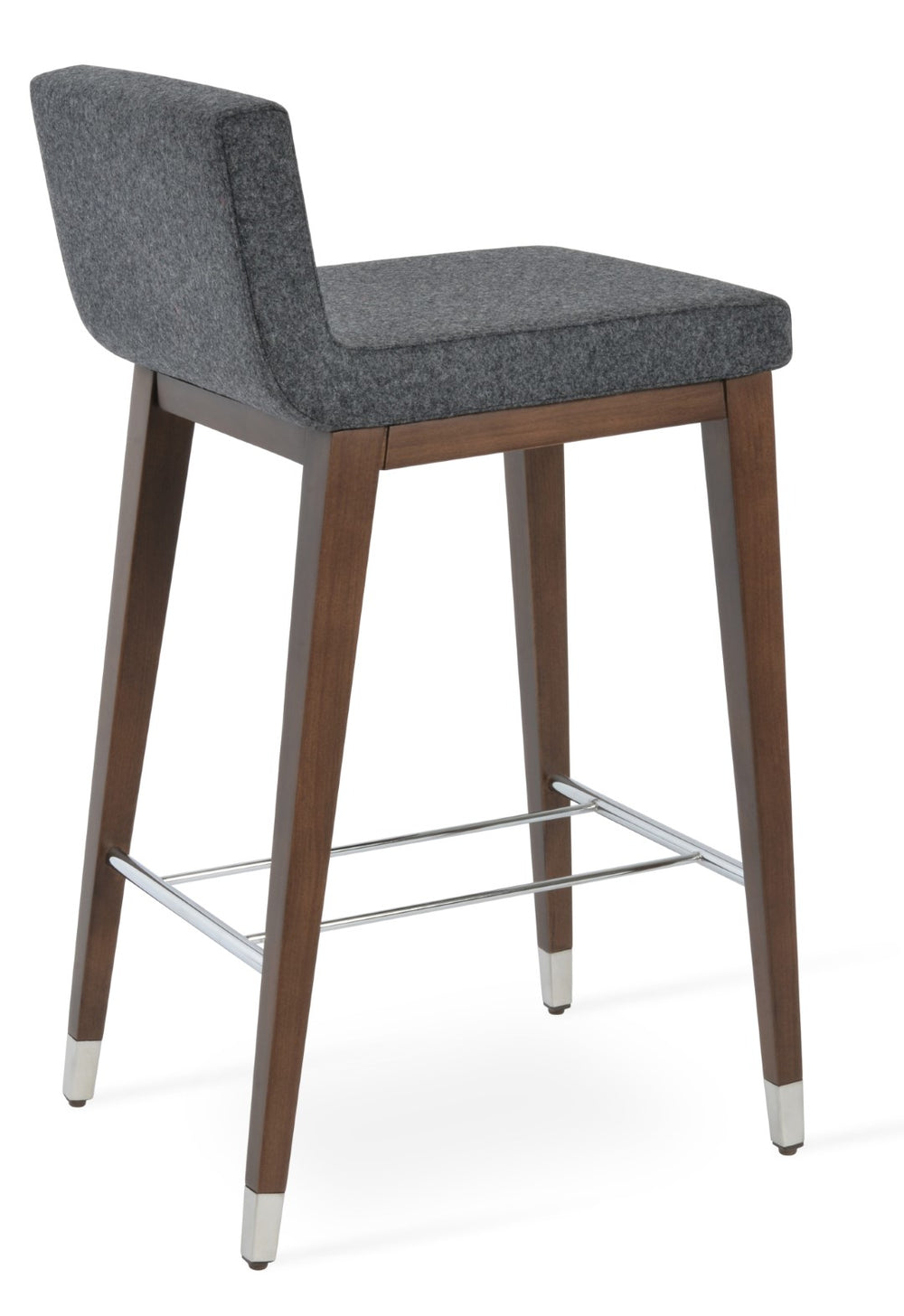 Soho Concept Corona Wood Barstools & Counterstools - Luxurious Camira Blazer Wool, 10-year Guarantee, Walnut Finish Walnut,Chrome,Dark Grey  Soho-concept-dining-chair-11201
