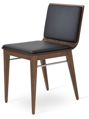 Soho Concept Corona Wood Dining Chair - Stylish Full Upholstery With 2-year Guarantee In Soft Black, Walnut & Gold Walnut,Black  Soho-concept-dining-chair-01824