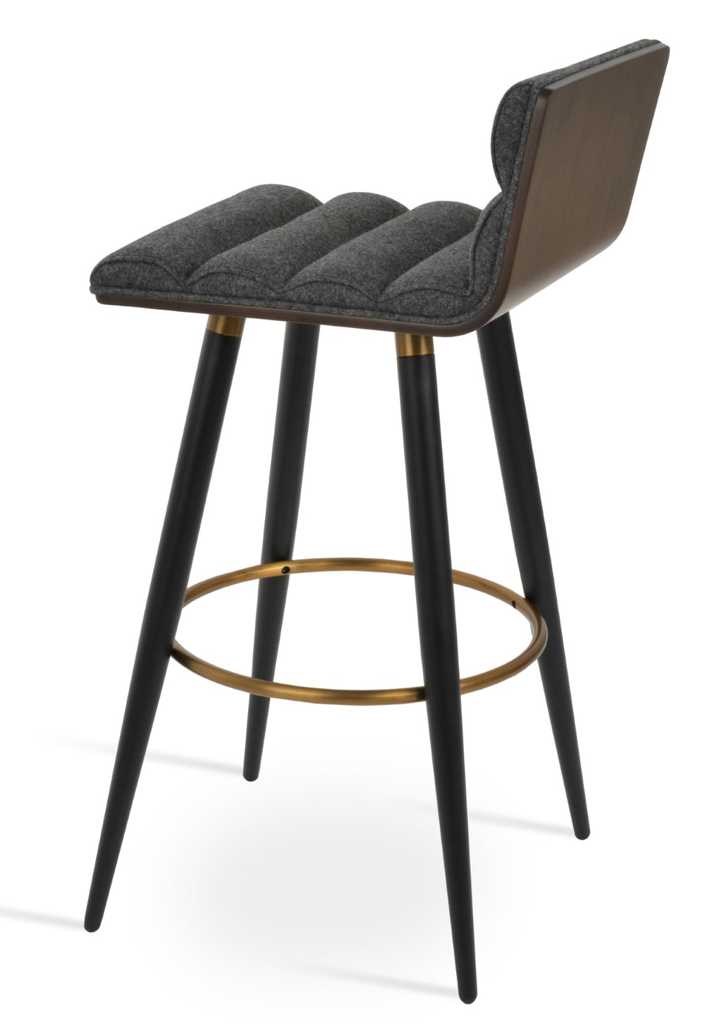 Soho Concept Corona Ana Comfort Barstools & Counterstools - Stylish Plywood Seats, Wool Upholstery, 10-year Warranty Walnut,Dark Grey  Soho-concept-dining-chair-10815