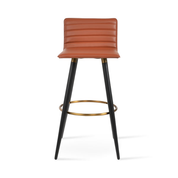 Soho Concept Corona Ana Barstools & Counterstools - Stylish Leatherette Upholstery & Durable Metal Legs, 2-year Guarantee Black,Brass  Soho-concept-dining-chair-10811