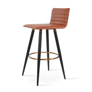 Soho Concept Corona Ana Barstools & Counterstools - Stylish Leatherette Upholstery & Durable Metal Legs, 2-year Guarantee Black,Brass  Soho-concept-dining-chair-07542