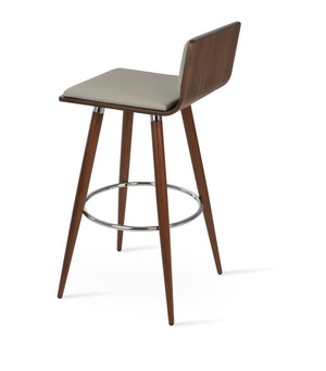 Soho Concept Corona Ana Barstools & Counterstools - Stylish Plywood Seats With Removable Leatherette Pads, Walnut Finish Walnut,Chrome,Light Grey  Soho-concept-dining-chair-10810
