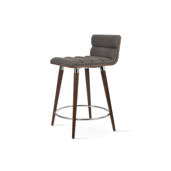 Soho Concept Corona Ana Comfort Barstools & Counterstools: Plywood Seats, Luxurious Camira Upholstery, 10-year Guarantee Walnut,Grey  Soho-concept-dining-chair-10814