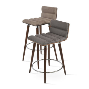 Soho Concept Corona Ana Comfort Barstools & Counterstools: Plywood Seats, Luxurious Camira Upholstery, 10-year Guarantee Walnut,Grey  Soho-concept-dining-chair-10812