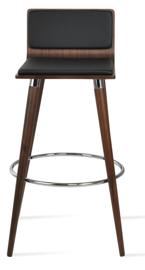 Soho Concept Corona Ana Barstools & Counterstools - Stylish Plywood Seats With Removable Leatherette Pads, Walnut Finish Walnut,Chrome,Black  Soho-concept-dining-chair-10809