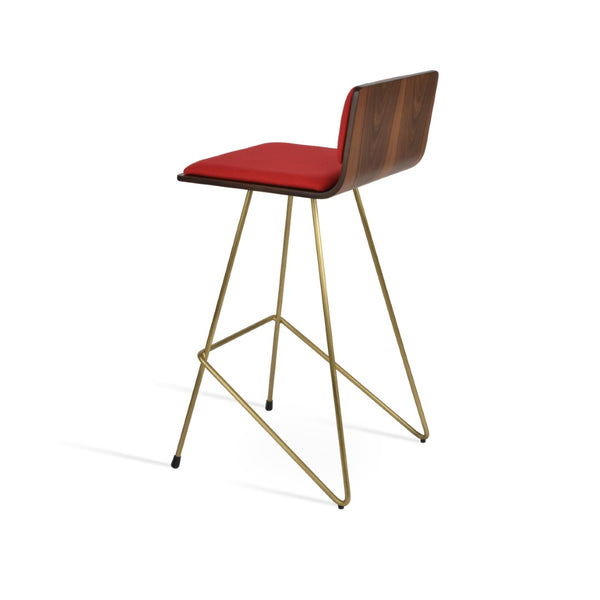 Soho Concept Corona Barstools & Counterstools - Modern Wireframe Design With Removable Camira Fabric Pads! Brass,Walnut,Red  Soho-concept-dining-chair-10823