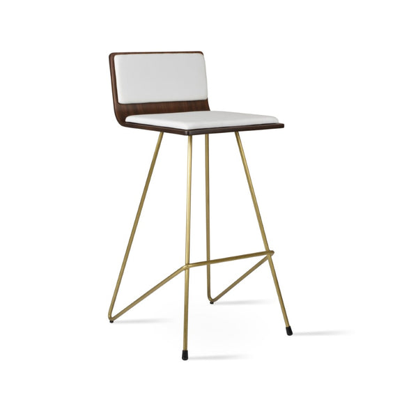 Soho Concept Corona Cat Barstools & Counterstools With Stylish Plywood Seats & Removable Leatherette Cushions Brass,Walnut,White  Soho-concept-dining-chair-10821