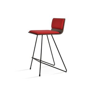Soho Concept Corona Barstools & Counterstools - Modern Wireframe Design With Removable Camira Fabric Pads! Black,Walnut,Red  Soho-concept-dining-chair-10826
