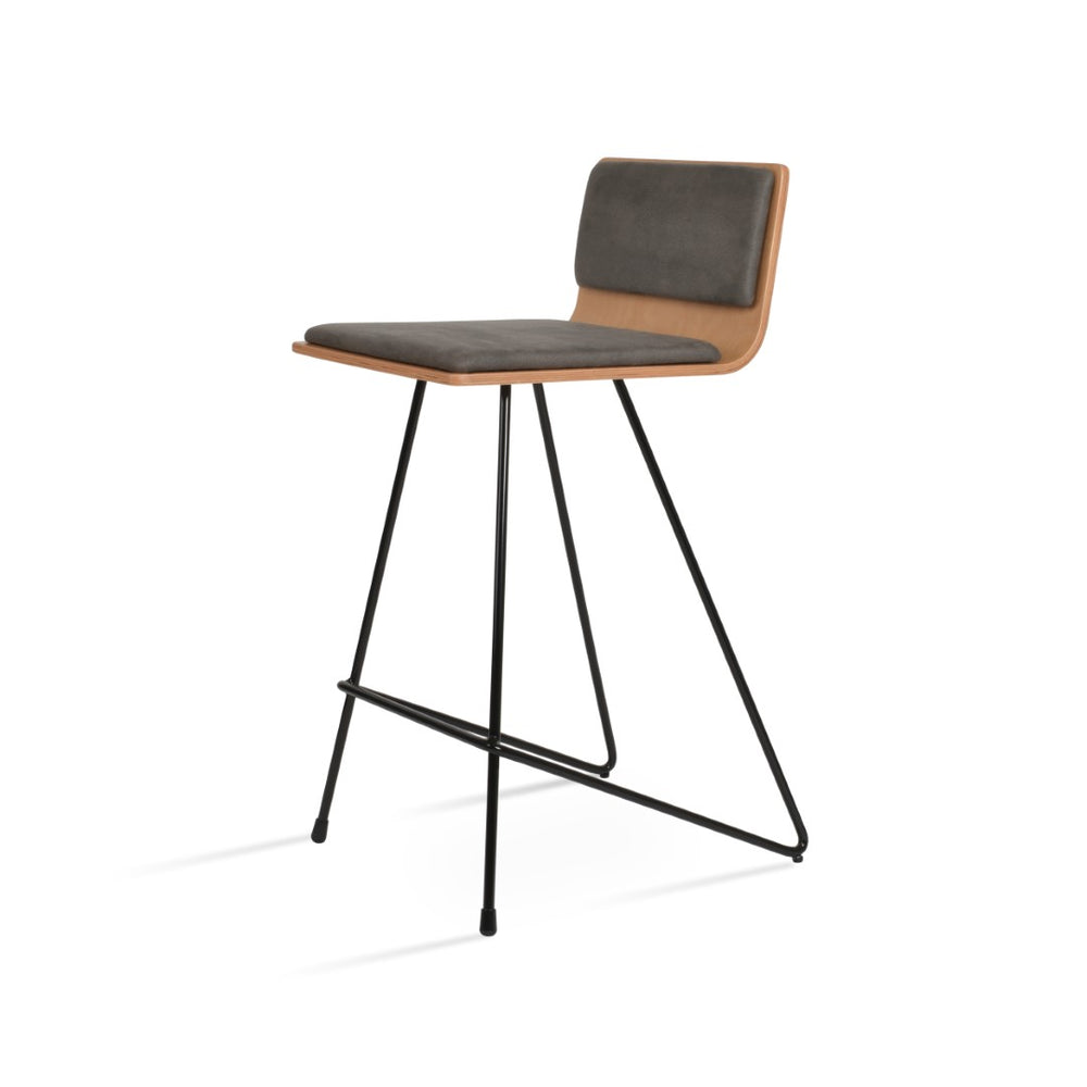 Soho Concept Corona Barstools & Counterstools - Modern Wireframe Design With Removable Camira Fabric Pads! Brass,Walnut,Red  Soho-concept-dining-chair-10823
