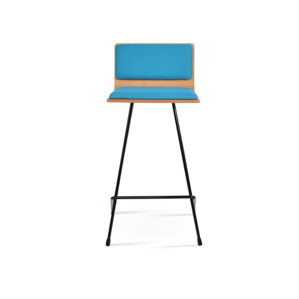 Soho Concept Corona Barstools & Counterstools - Modern Wireframe Design With Removable Camira Fabric Pads! Black,Natural,Turquoise  Soho-concept-dining-chair-10818