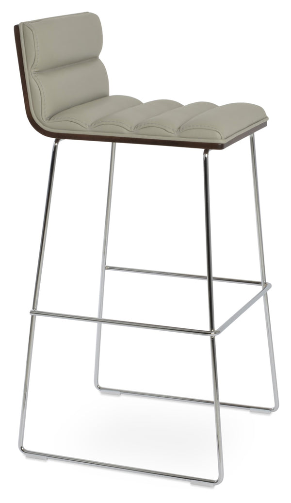 Soho Concept Corona Comfort Barstools & Counterstools - Stylish Leatherette Upholstery & Durable Metal Frames Chrome,Light Grey Steel Tubular Legs Soho-concept-dining-chair-07545